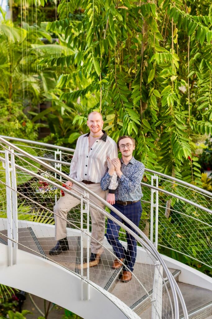 queer couple eloping at the oklahoma city botanical gardens